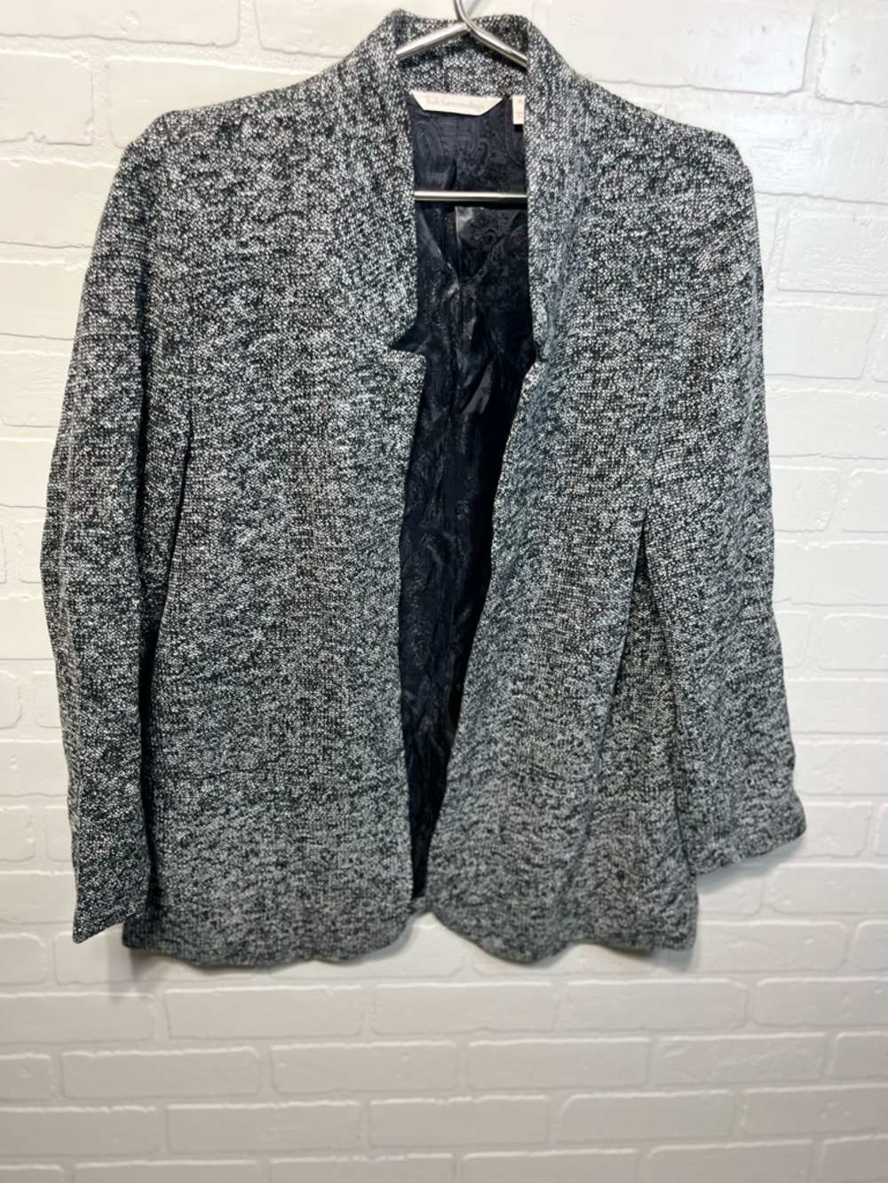 Soft Surroundings Gray Marled Open-Front Cardigan Jacket